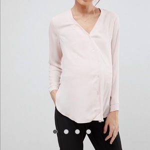 Asos maternity blush blouse
